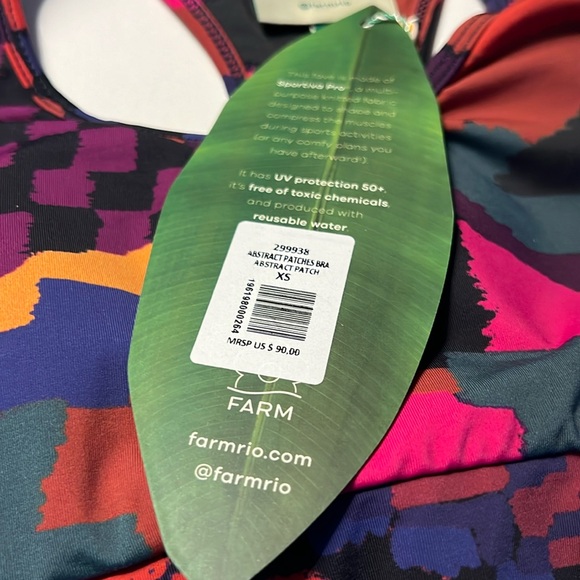 1 hour sale. Farm Rio, XS colorful sports bra (Anthropologie) Abstract patches - Picture 5 of 10